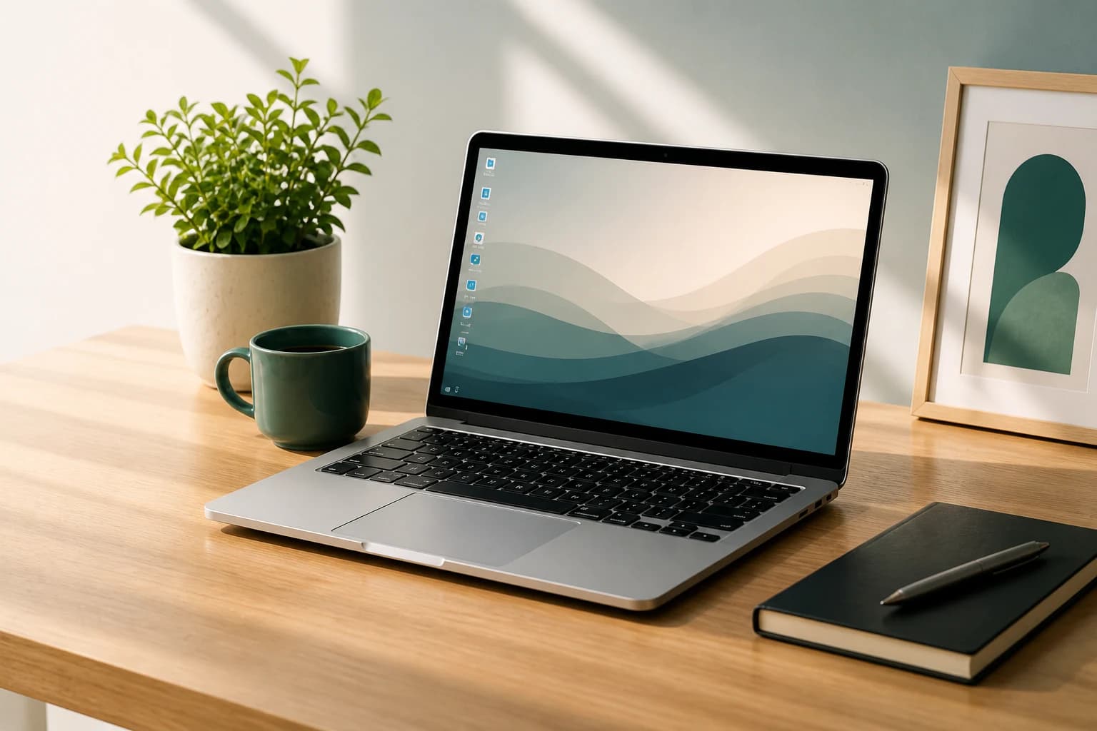 Laptop spreman za servis u svetlom prostoru